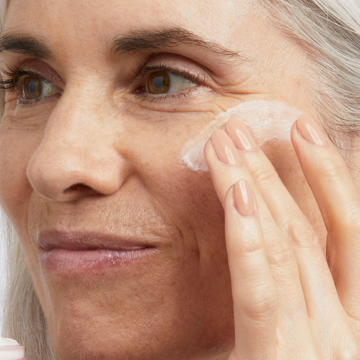 No7 open jar texture close-up showing creamy hyaluronic-rich formula for moisture