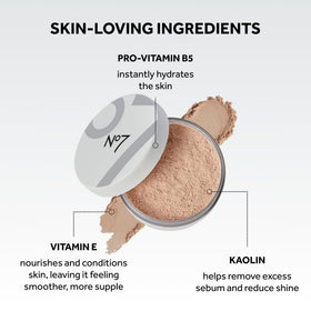 No7 product label close-up highlighting shade name and ingredient callouts
