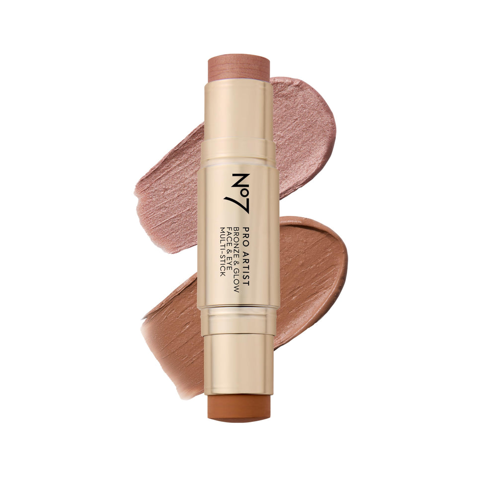 No7 dual-ended front view showing bronzer and highlighter for quick sculpting