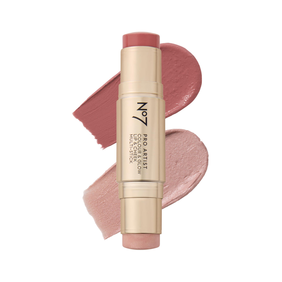 No7 dual-ended blush stick packaging showing product and benefits
