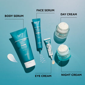 No7 label detail focusing on Matrix 3000+ and peptide technology clarity