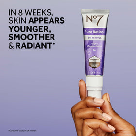 No7 label close-up showing active ingredients and formulation notes