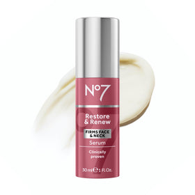 No7 front packaging showing serum bottle and branding for visible firmness