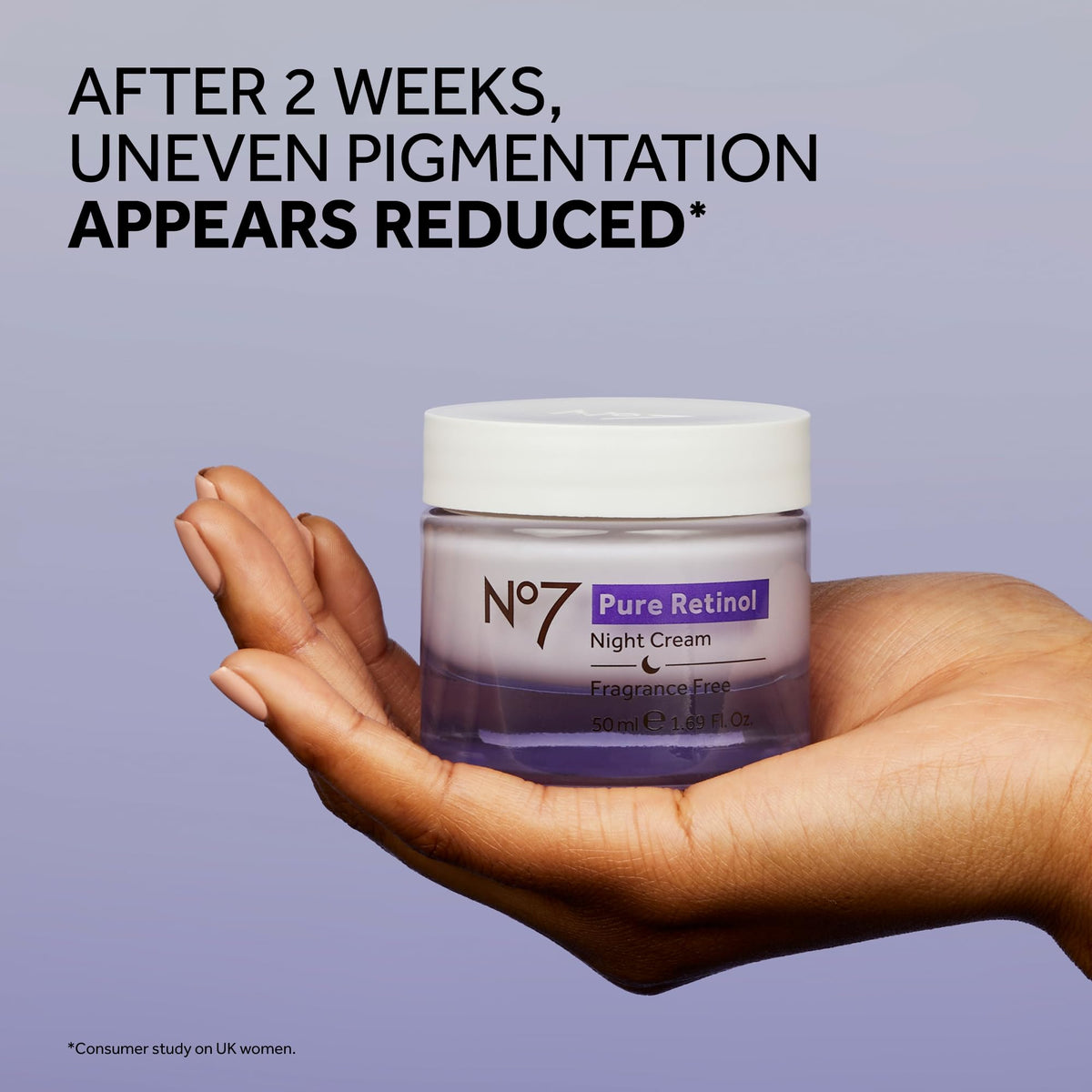 No7 cream on hand demonstrating smooth spreadability and fast absorption