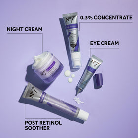 No7 ingredients displayed with ginseng, shea, hyaluronic to show nourishing components