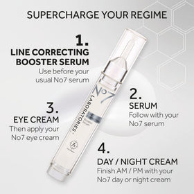 No7 applying serum to eye area, supports targeted line treatment demonstration