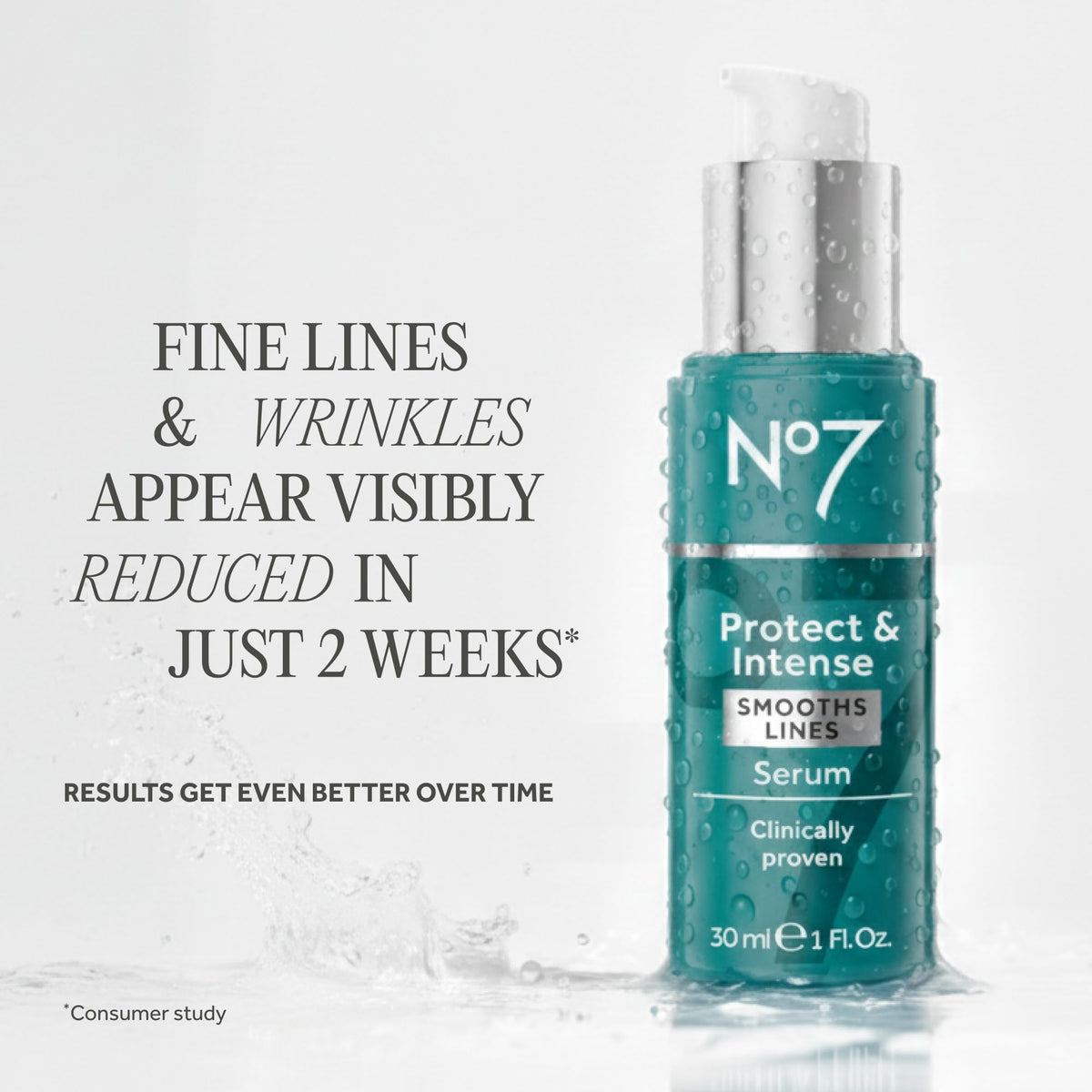 No7 texture close-up showing lightweight gel and quick absorption benefit