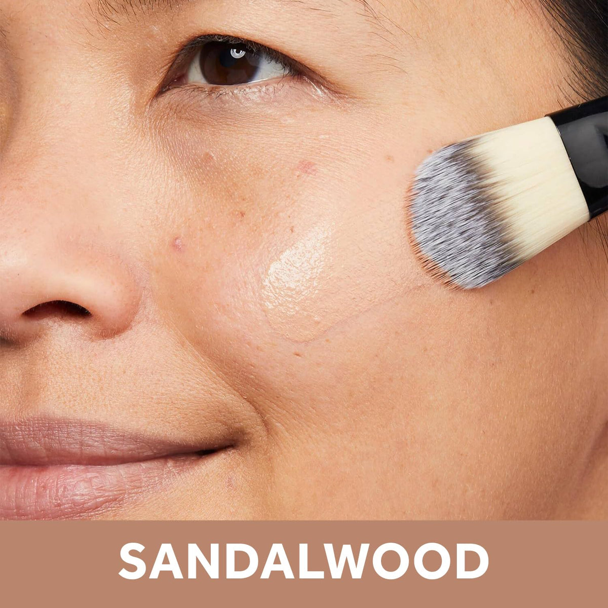 No7 texture close-up displaying fluid serum foundation for a dewy, hydrated finish