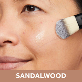 No7 texture close-up displaying fluid serum foundation for a dewy, hydrated finish