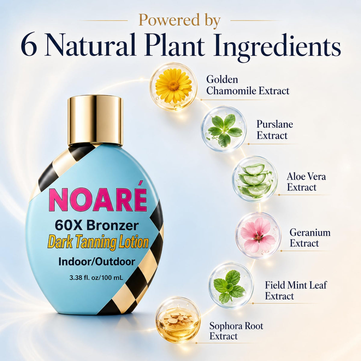 Noaré applied on arm showing instant bronze result and even color benefit