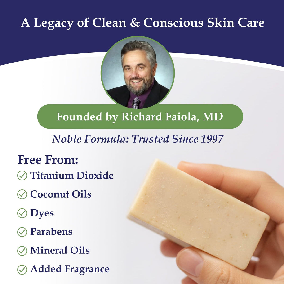 Noble Formula bar next to ruler for size comparison showing long-lasting benefit