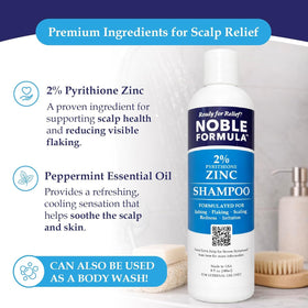 Noble Formula shampoo in hand usage demonstrating easy dispensing and practical daily use benefit