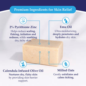 Noble Formula bar in use lathered in shower demonstrating gentle cleansing