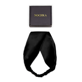 Nochka Fashion front view black headband showing sleek, protective look