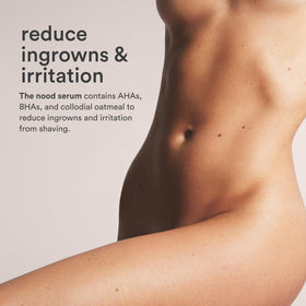 Nood serum being applied on leg for smoother skin and reduced bumps