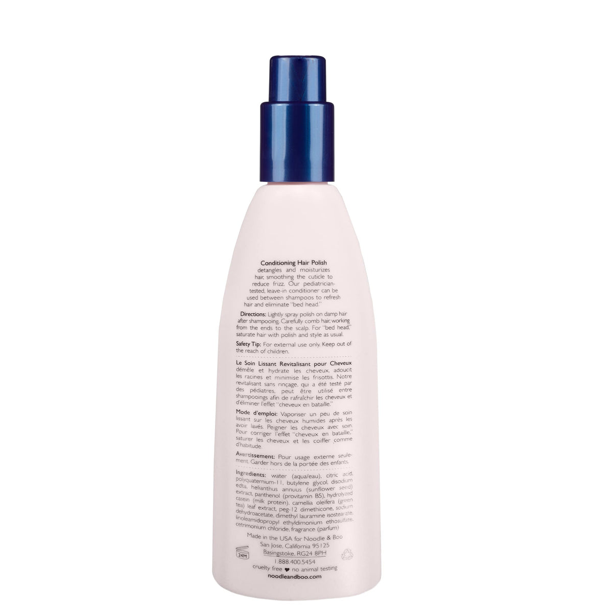 Noodle & Boo label and pump close-up highlighting gentle formula