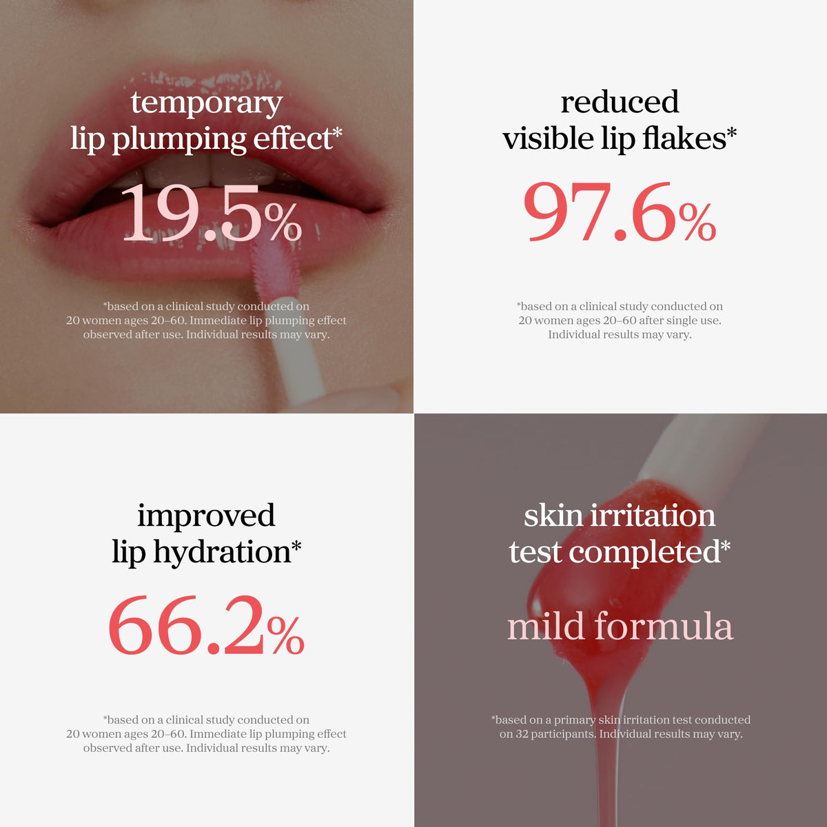 NOONI Appleberry on lips showing shade and natural plumping effect