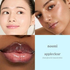 NOONI wand applying lip oil demonstrating smooth, non-sticky coverage