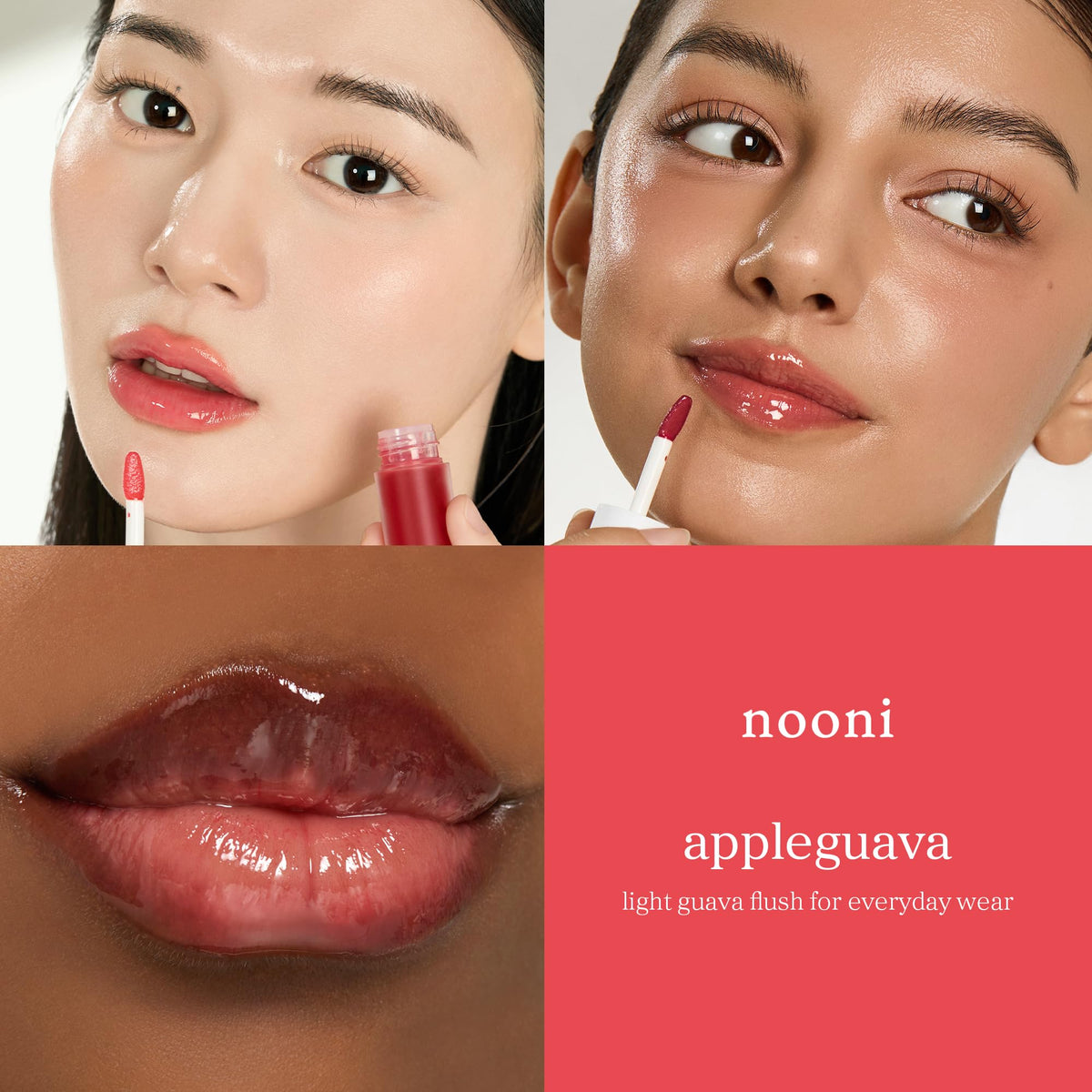 NOONI Appleguava texture on hand demonstrating glossy hydration
