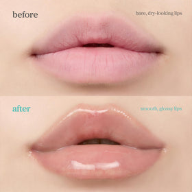 NOONI Applemint before and after lips comparison showing improved smoothness benefit