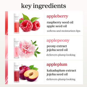 NOONI appleplum on model lifestyle image showing glossy, fuller-looking lips for everyday wear