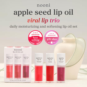 NOONI texture close-up highlighting apple seed oil infusion for soft, hydrated lips
