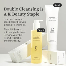 NOONI bottle staged in bathroom lifestyle setting suggesting daily skincare ritual