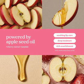 NOONI applicator close-up with Applecherry texture illustrating glossy, non-sticky finish