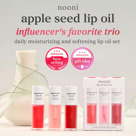 NOONI label ingredient list detail highlighting apple seed oil benefit and nourishing extracts