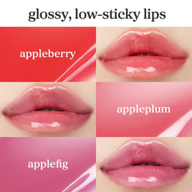 NOONI gloss trio staged in a makeup pouch for on-the-go moisturizing shine