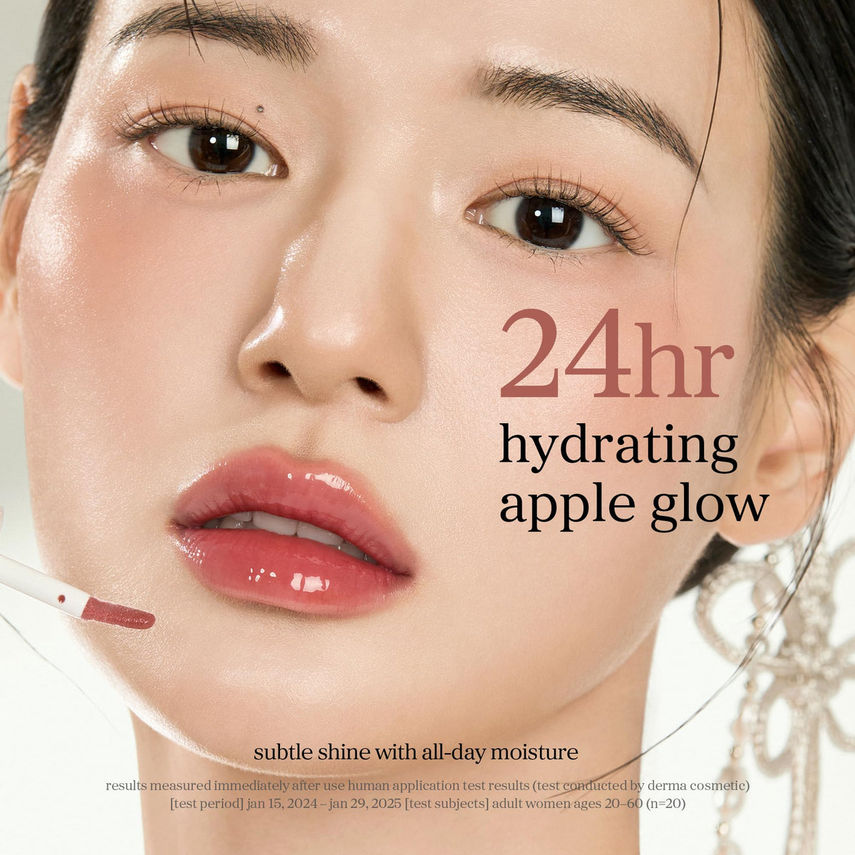 NOONI on model lips showing subtle applevanilla tint and plump look