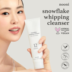 NOONI whipped cream texture close-up, shows fluffy foam for gentle effective cleansing