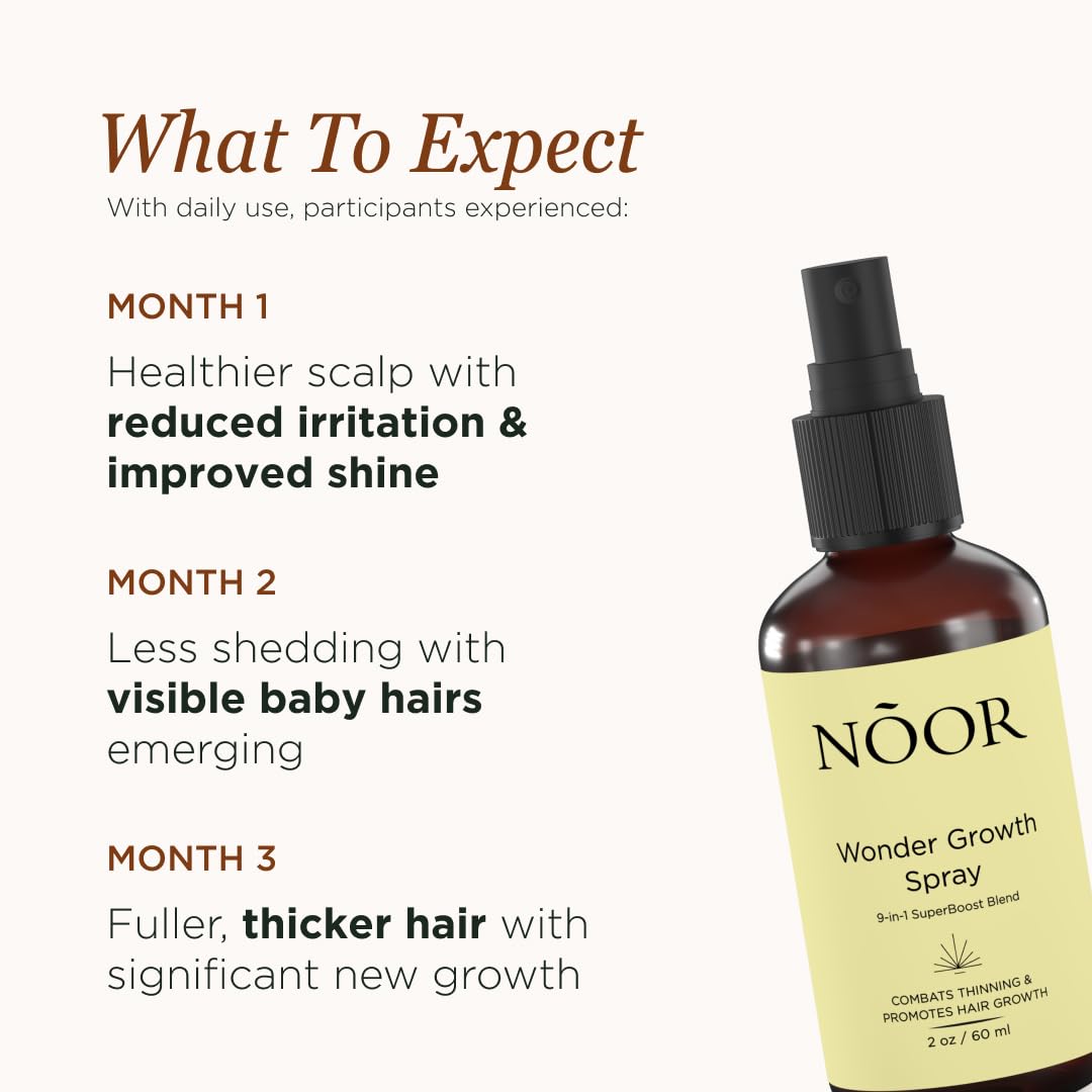 NOOR HAIR being applied to scalp demonstrating targeted follicle stimulation benefit