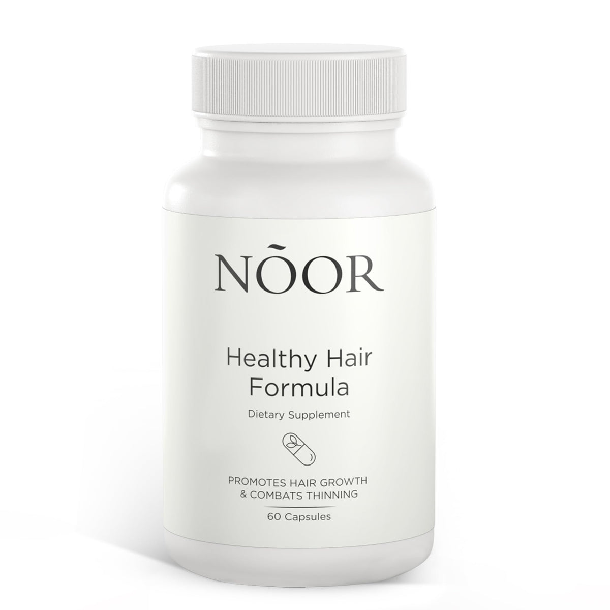 NOOR HAIR front packaging showing bottle and branding, emphasizes easy daily use