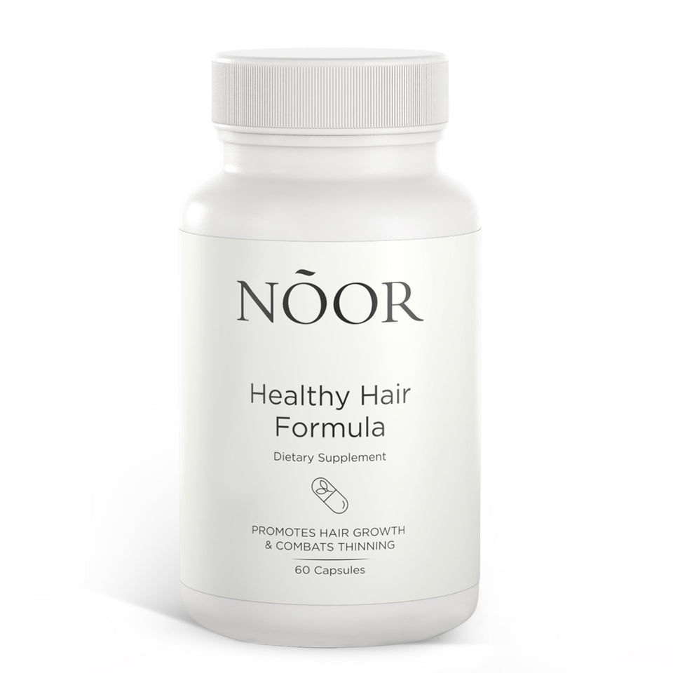 NOOR HAIR front packaging showing bottle and branding, emphasizes easy daily use