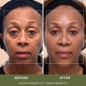 NOOR HAIR application close-up of cream on finger showing easy absorption benefit