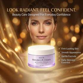 Noor Wonderlift before and after composite, demonstrates visible wrinkle improvement