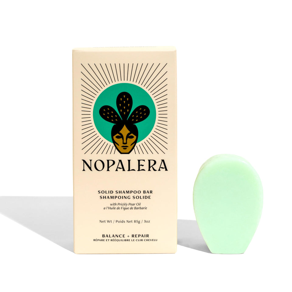 Nopalera front packaging showing product name and benefits for clean hair