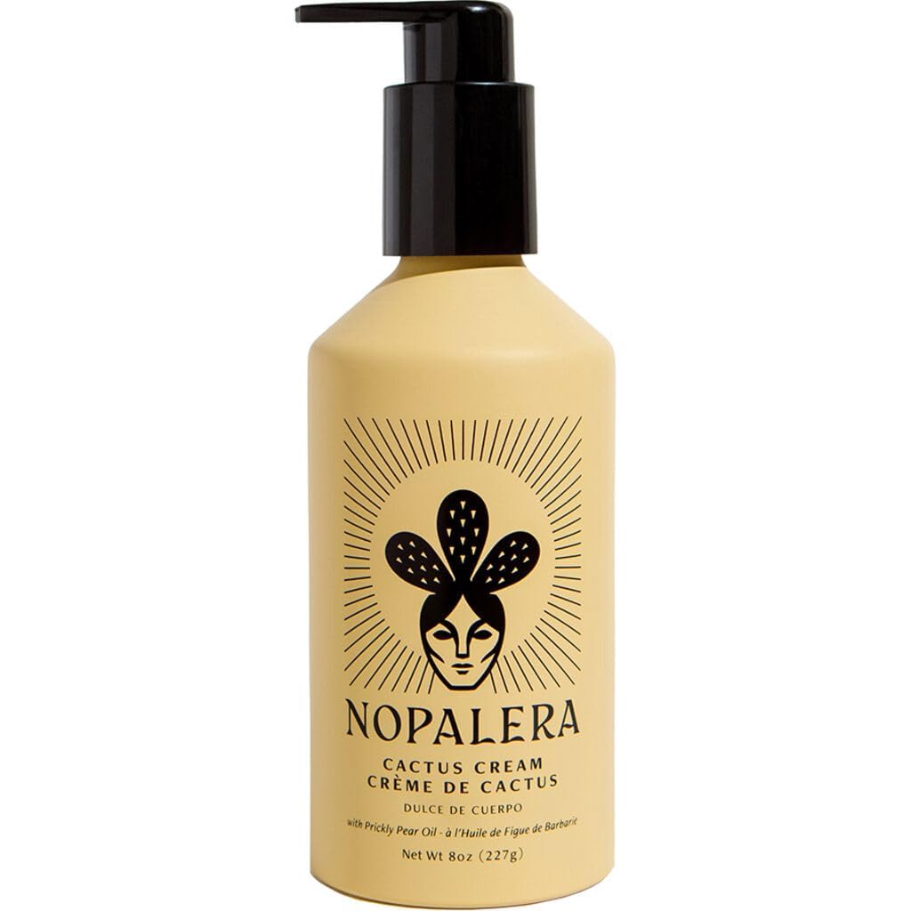 Nopalera bottle front view showing packaging and size, highlighting moisturizing benefits
