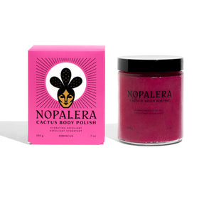 Nopalera jar front view showing label and floral scent benefits
