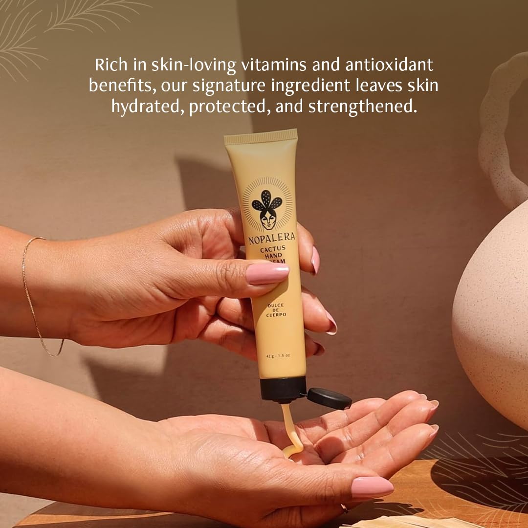 Nopalera tube open with cream dispensed, showing easy application and non-greasy feel