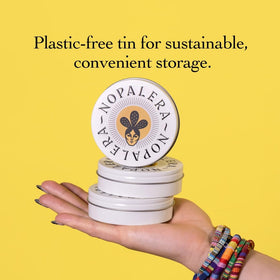 Nopalera label and tin detail showcasing brand authenticity and heritage