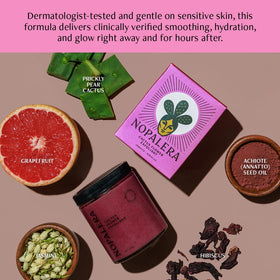 Nopalera being massaged onto skin in shower to smooth and hydrate