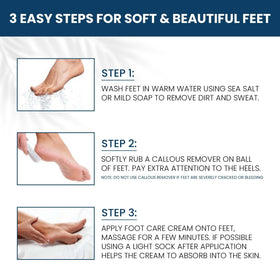 Nordic Care cream on hand being applied to heel to show softening benefit