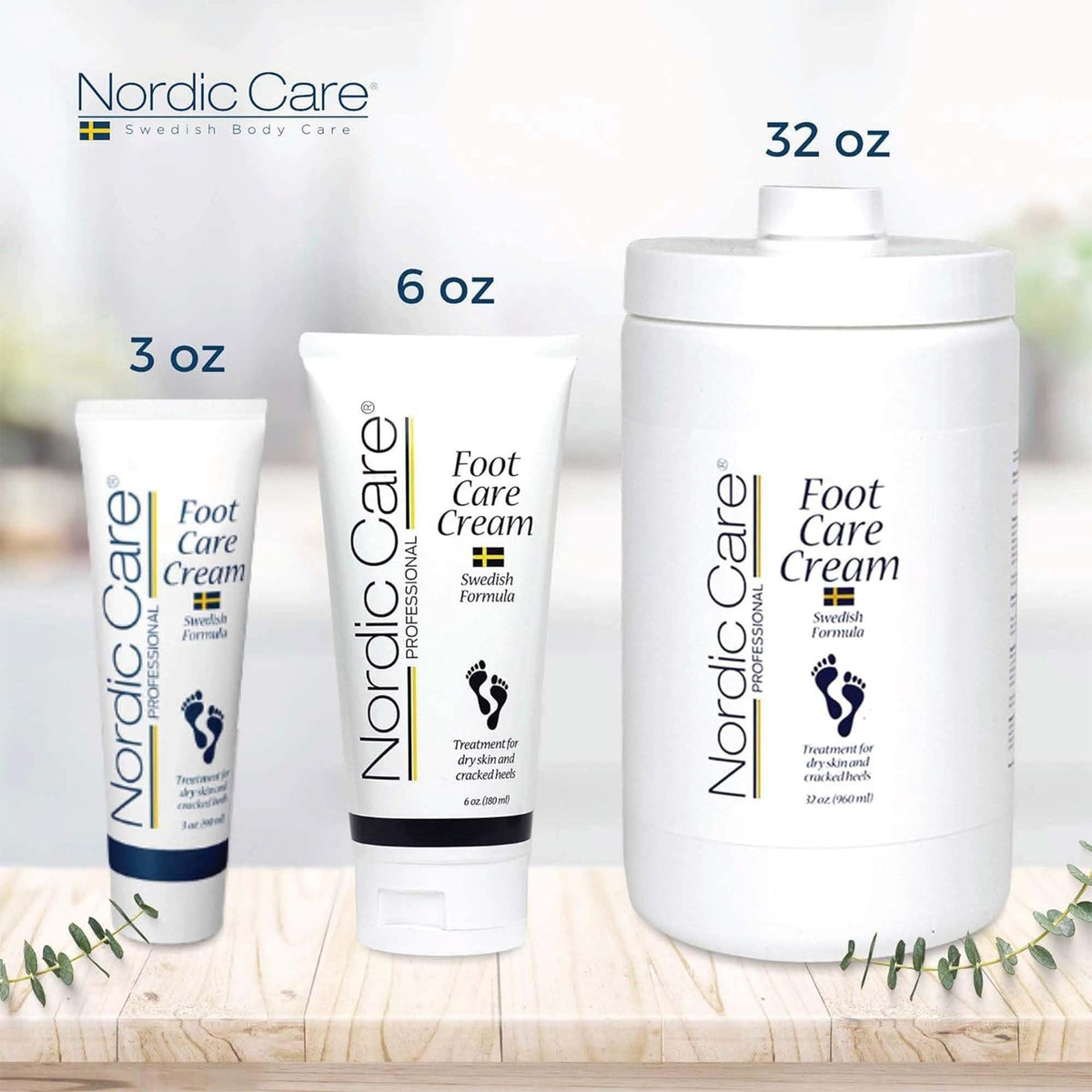 Nordic Care cream applied before wearing socks for overnight intense repair
