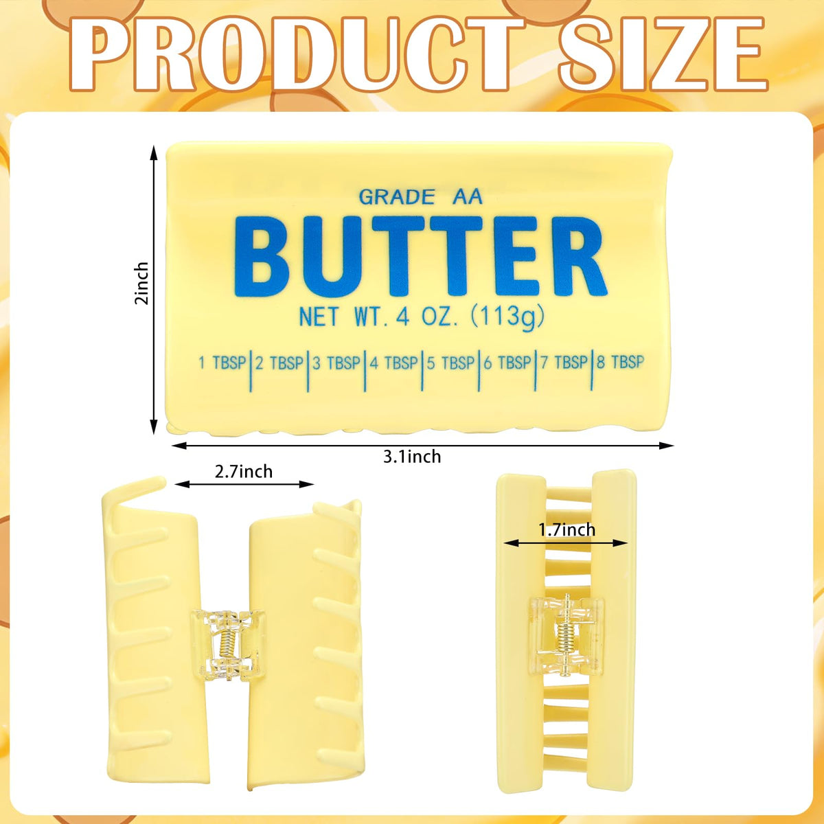 Norme butter clip close texture detail highlighting smooth acetate surface