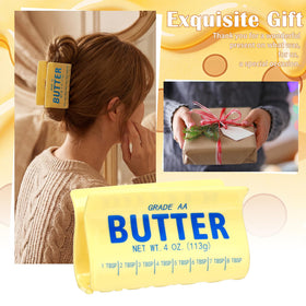 Norme butter clip held in hand for size comparison and portability benefit