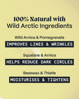 Norse Organics ingredient flatlay with arnica, sea buckthorn, thistle highlighting potency