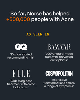 Norse Organics balm on bathroom counter in use for daily skincare routine