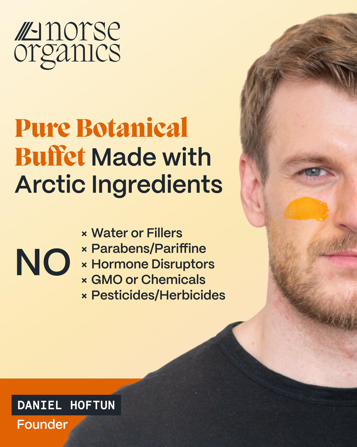 Norse Organics bathroom routine lifestyle shot showing simple daily use